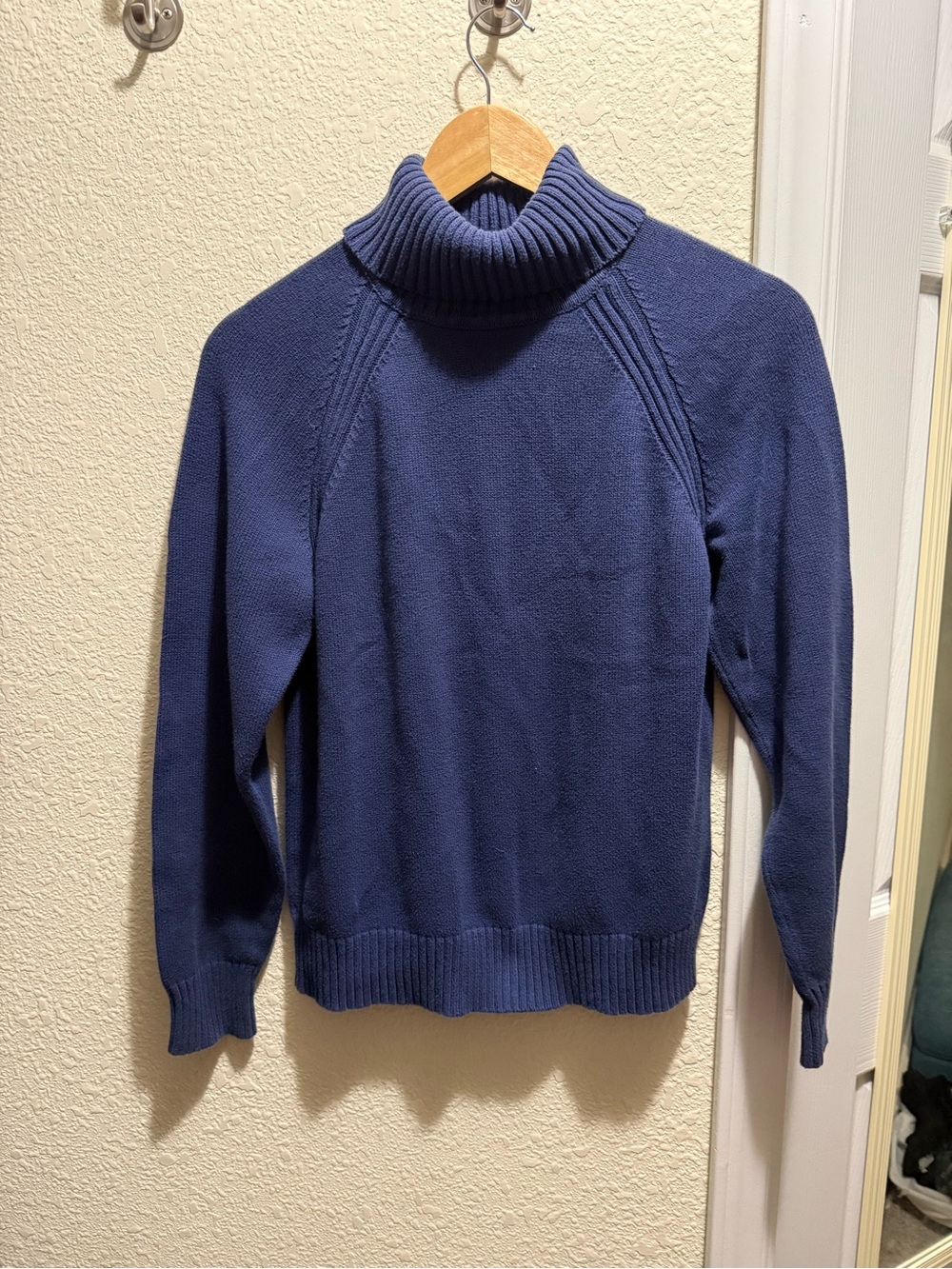 100% Cotton Midnight Blue Turtleneck Sweater